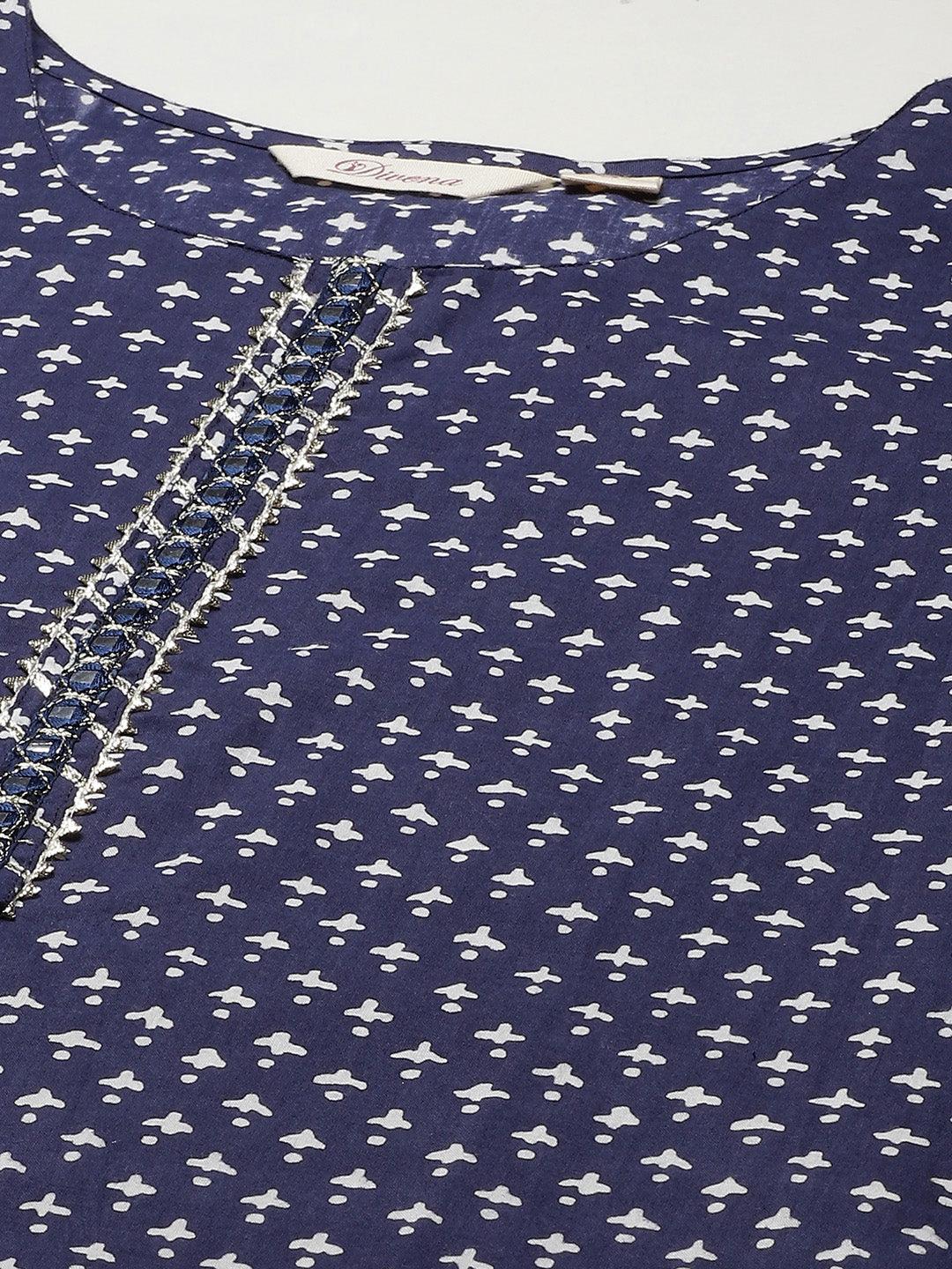  Indigo Cotton Straight Kurti 