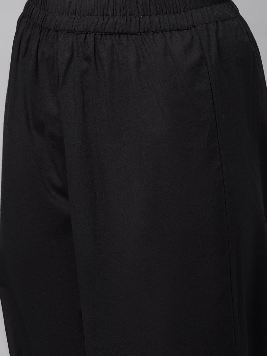  Maroon Cotton Straight Kurta Hem Cuffed Pant set 