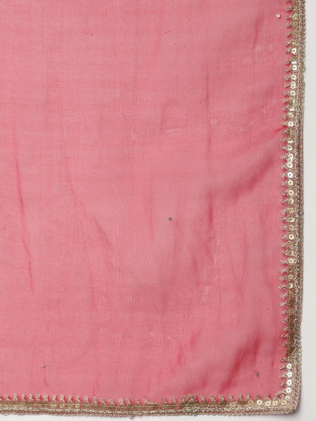   Maroon Solid Valvet hand work Kurta pant With Organza Dupatta set 