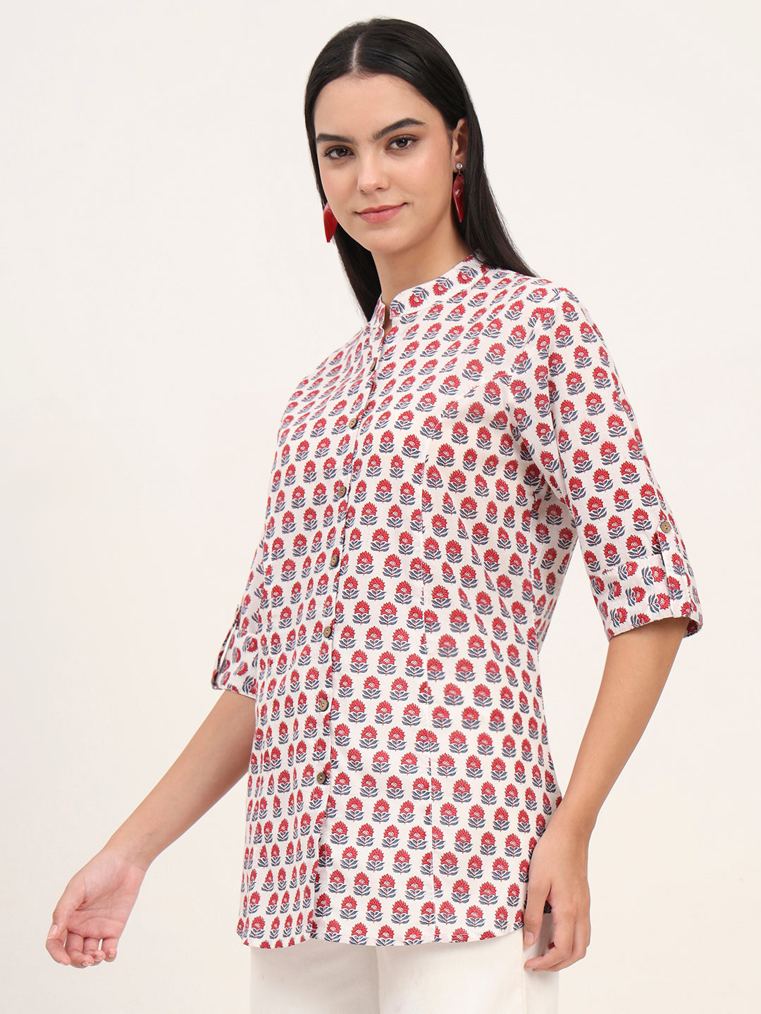 White Cotton A-Line top