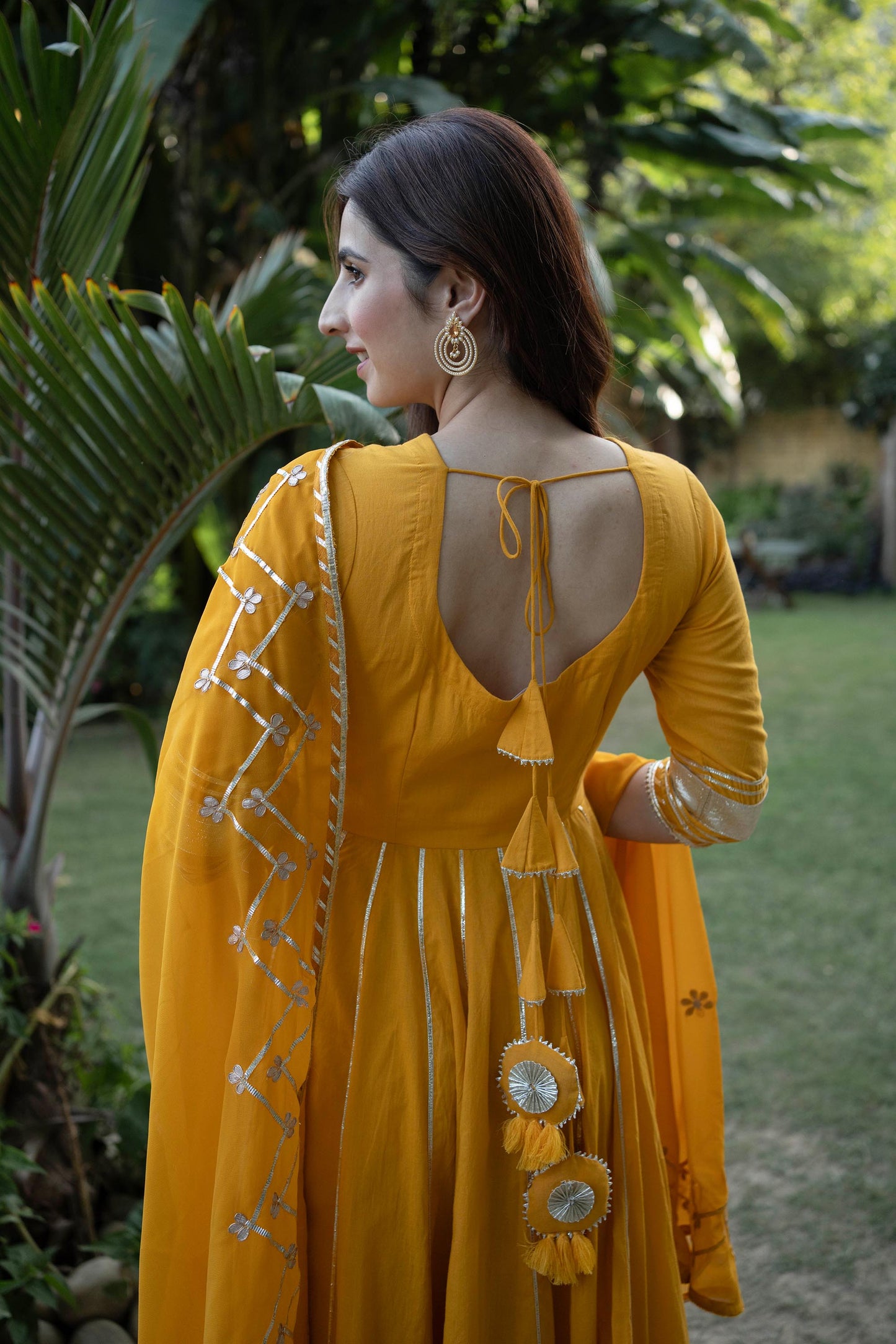Marigold Kalidar Gottapatti Cotton Suit Set