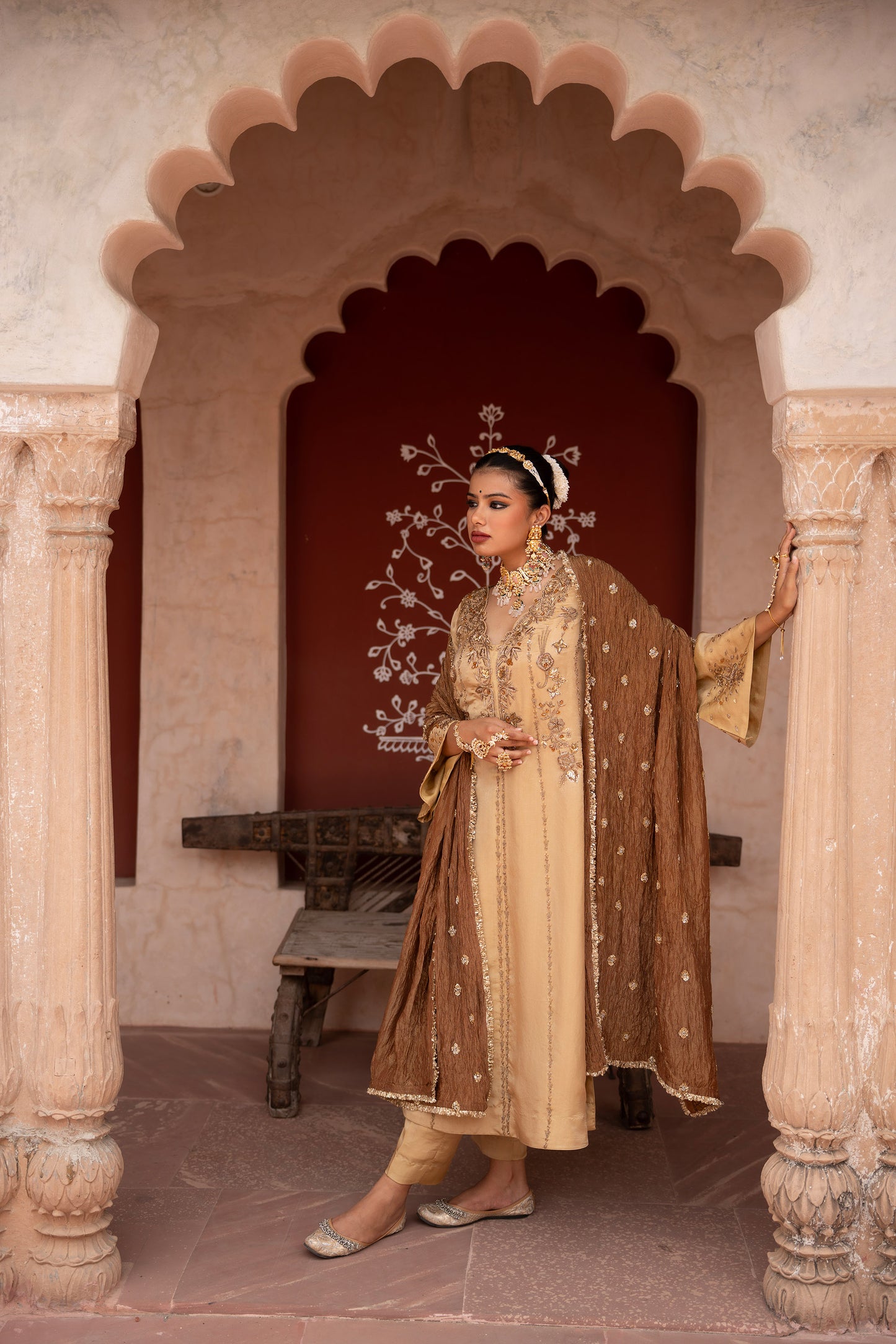 Zar Baari Hand-Embroidered A-line Kurta Set