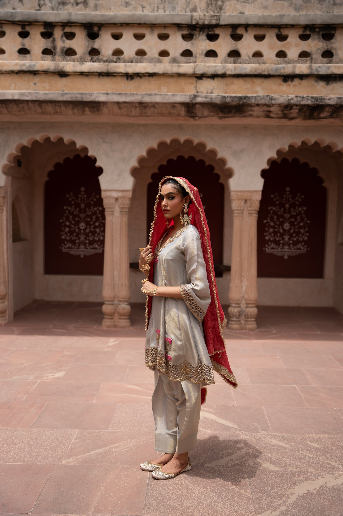 Chaand Baali Hand-Embroidered Anarkali Set