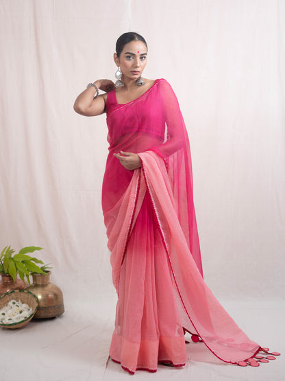 Pink Malika Kota Cotton Saree