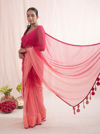 Pink Malika Kota Cotton Saree