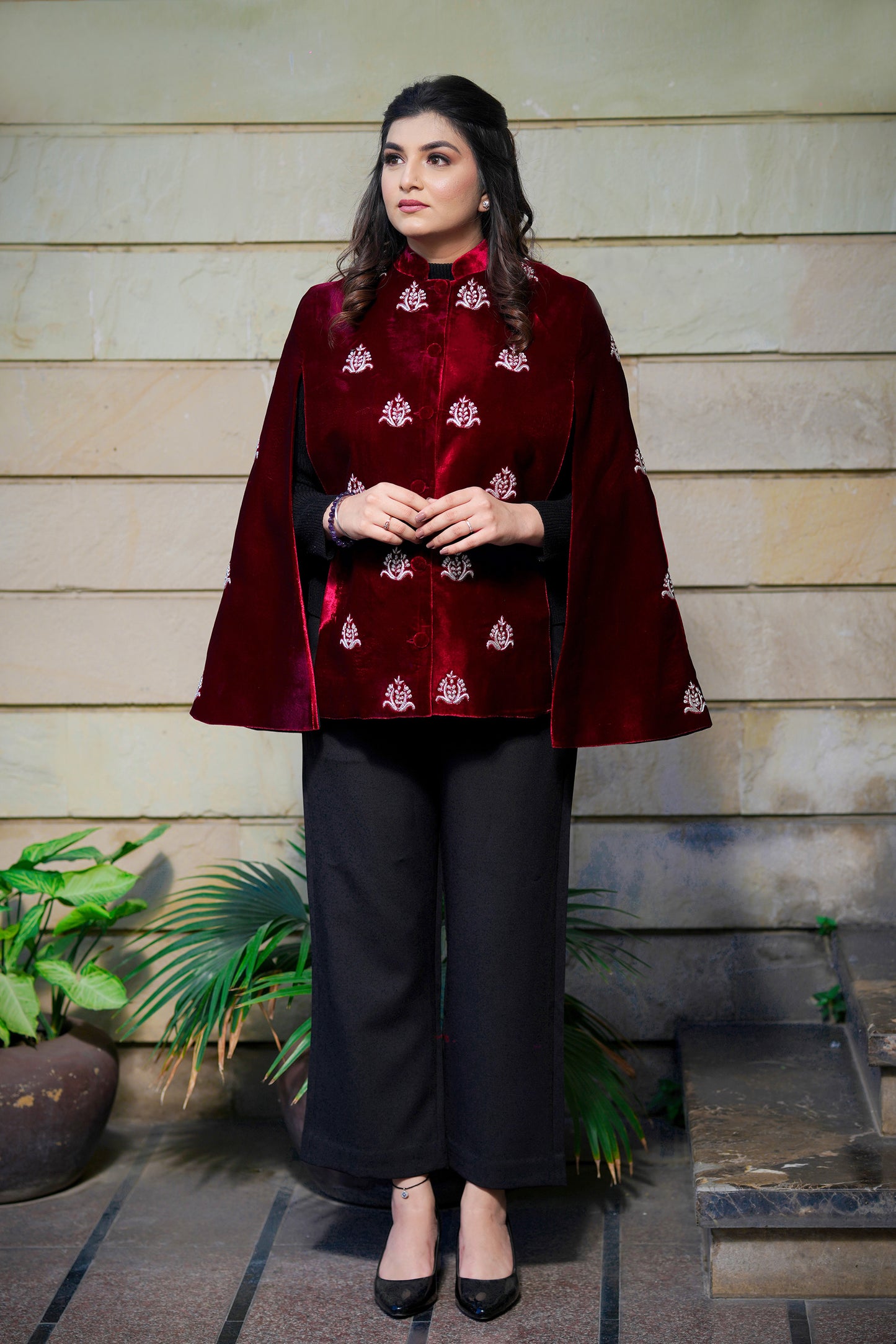 Crimson Maroon Twilight Cape