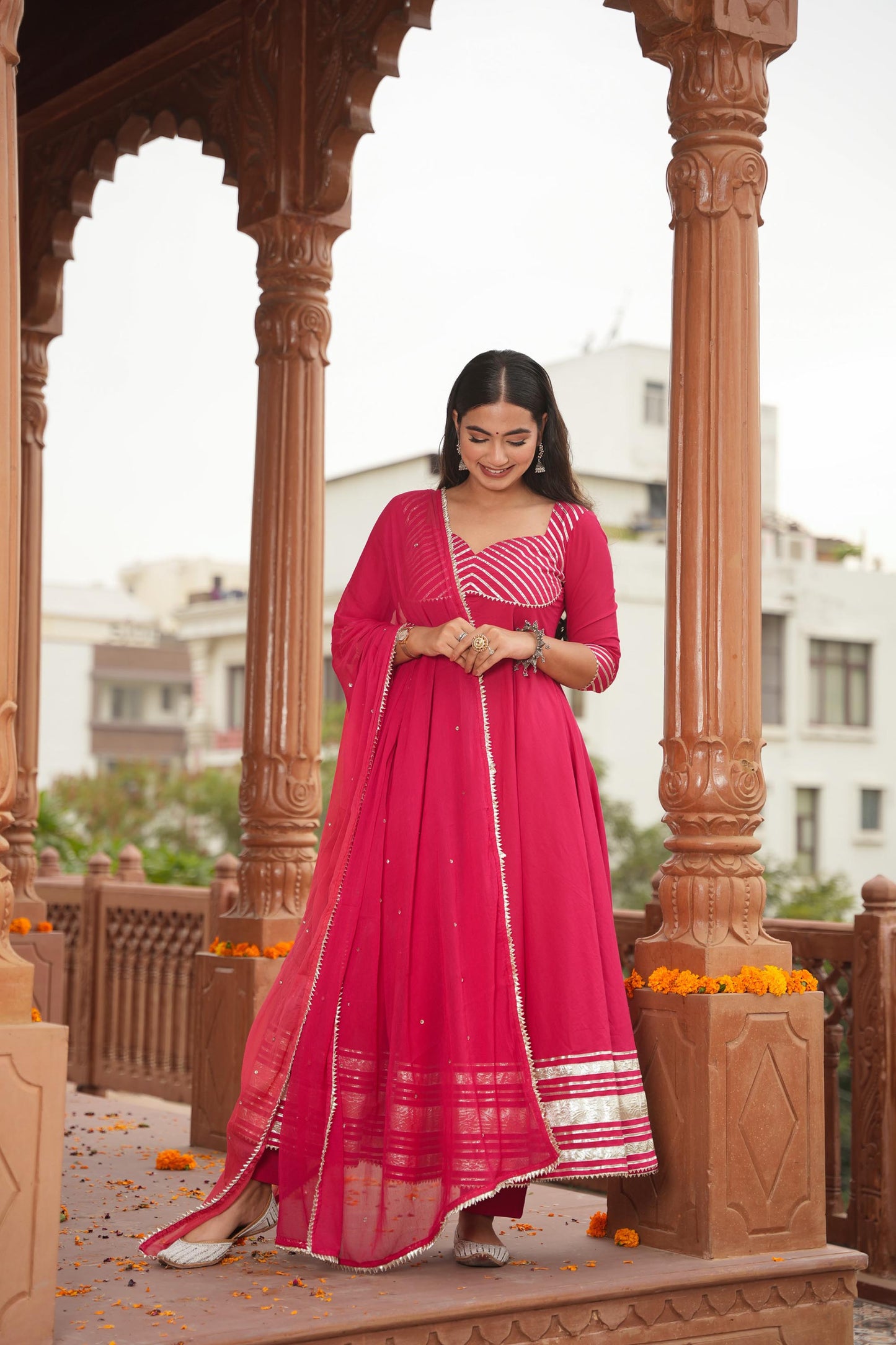 Cherry pink Jazzyberry Cotton Suit Set