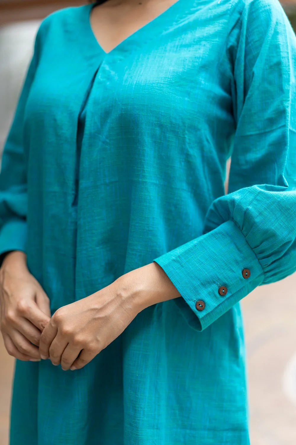 Turquoise Blue Pure Cotton Co-ord Set