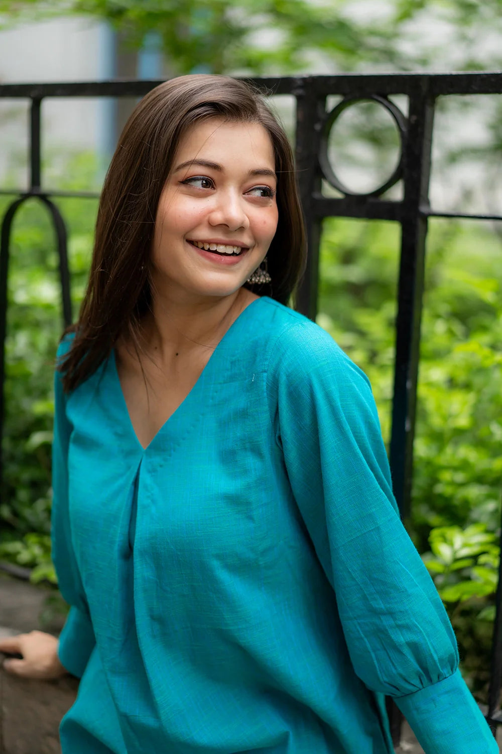 Turquoise Blue Pure Cotton Co-ord Set