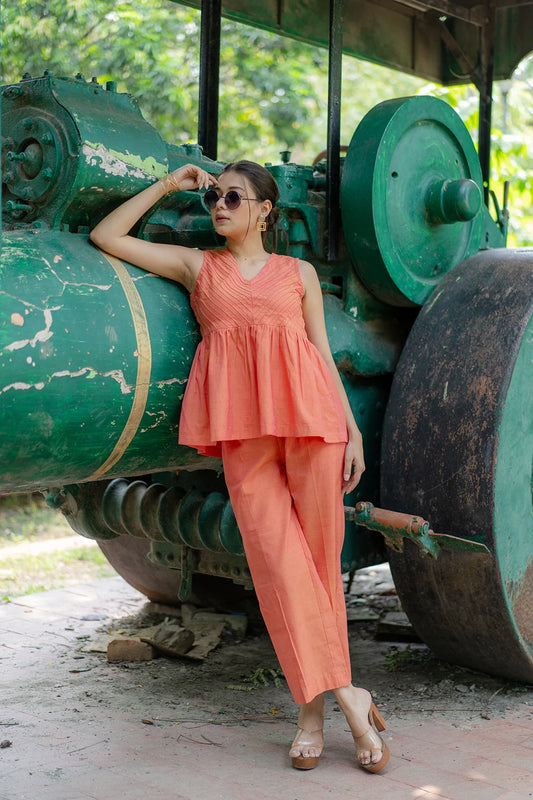 Gajri Malai Cotton Co-ord Set