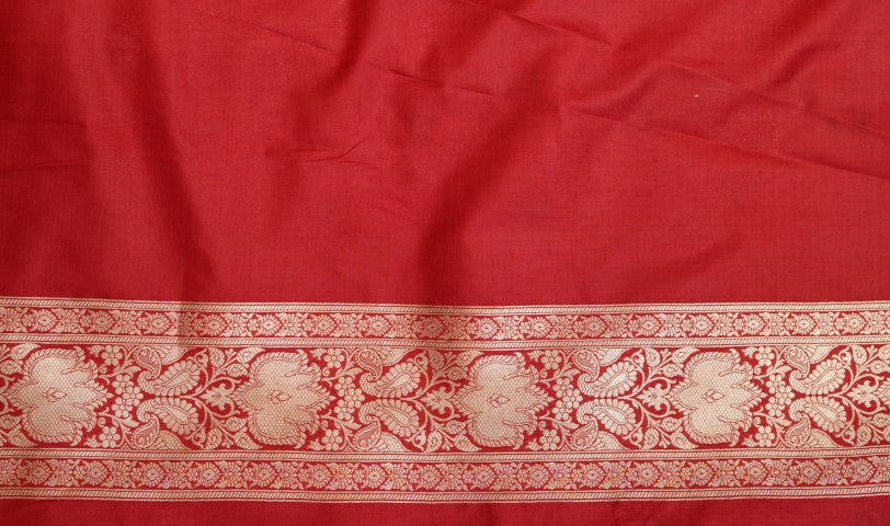 Red Katan Pure Silk Brocade Saree
