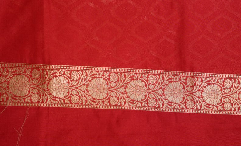 Red Katan Pure Silk Brocade Saree - Panaya