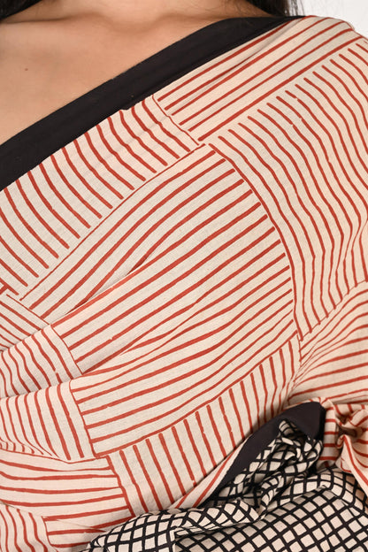 9-to-Fine - Handblock Print Natural Dyed - Mulmul Cotton Saree