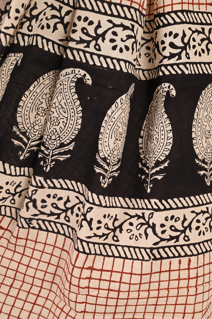 Office OOTD - Handblock Printed Mulmul Cotton Saree