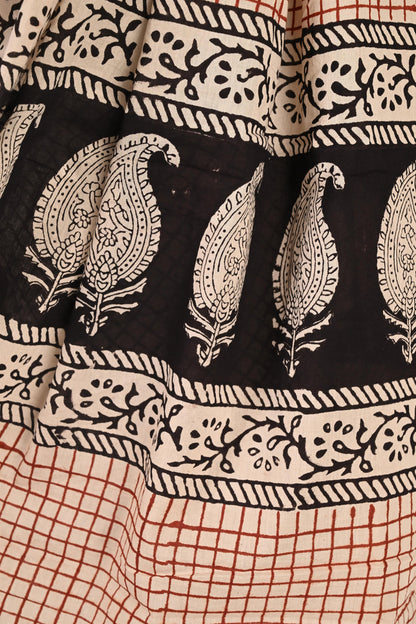 Office OOTD - Handblock Printed Mulmul Cotton Saree