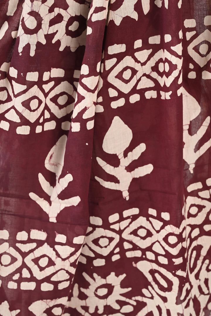 PPT(Pretty Perfect Timeless) - Batik Handblock Print Natural Dyed - Mulmul Cotton Saree