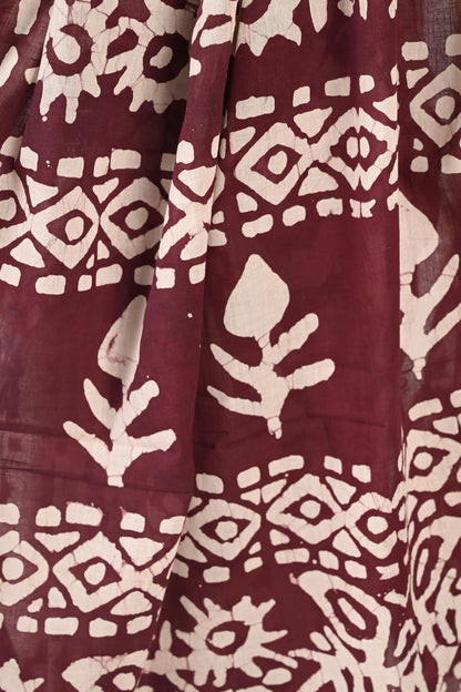 PPT(Pretty Perfect Timeless) - Batik Handblock Print Natural Dyed - Mulmul Cotton Saree