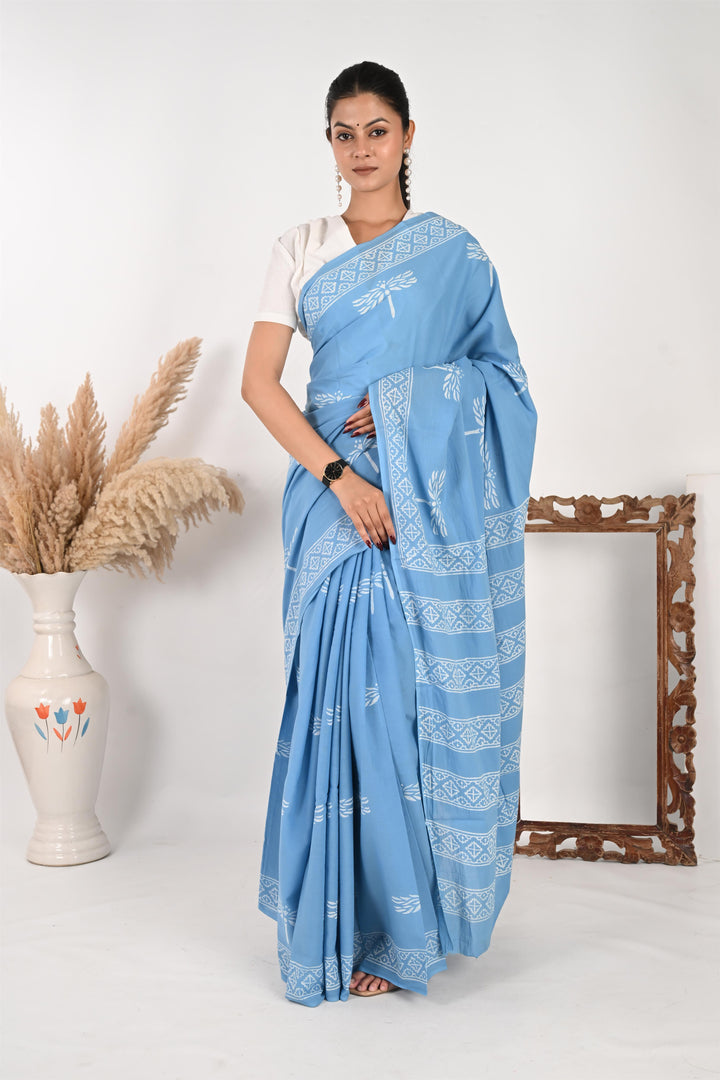 Inbox (Unread) - Elegant Handblock Print Cotton Saree
