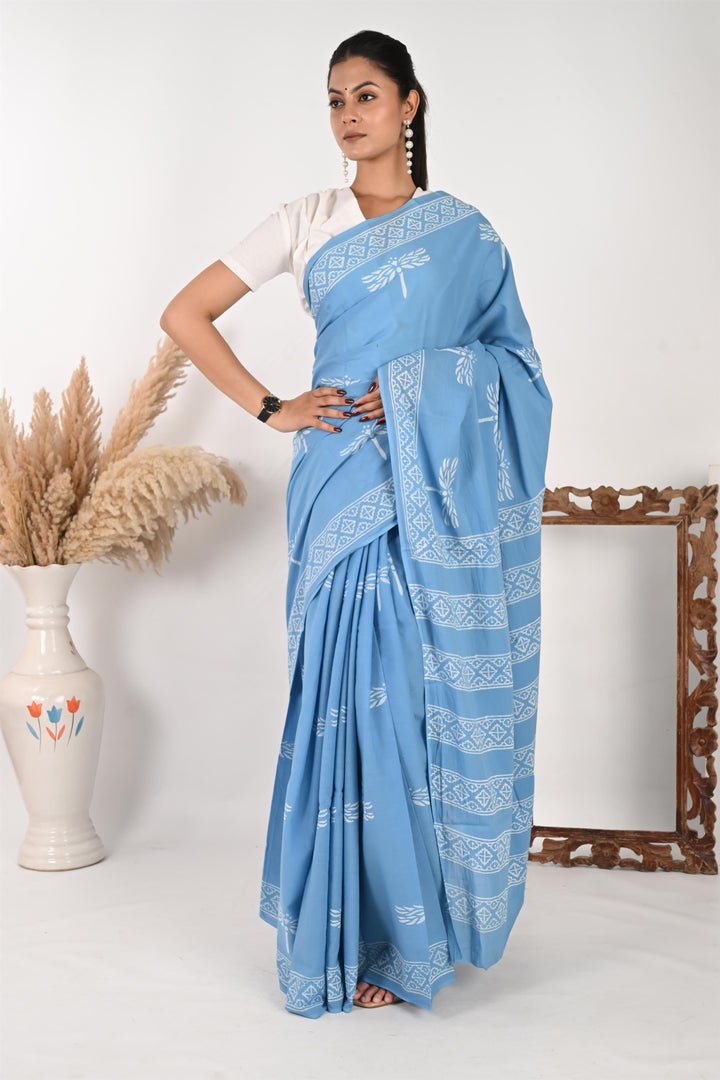 Inbox (Unread) - Elegant Handblock Print Cotton Saree