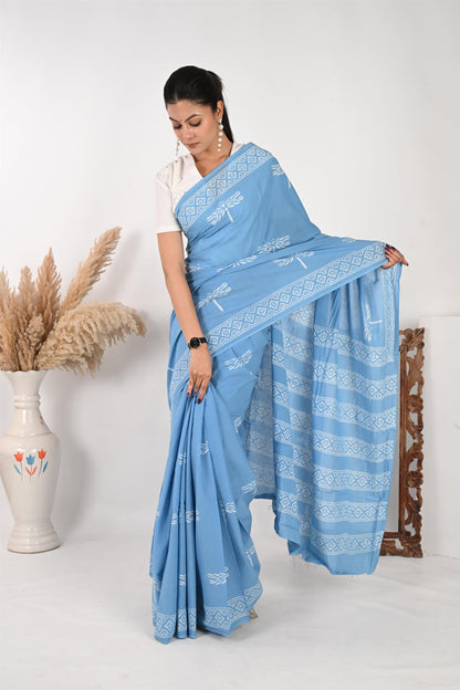 Inbox (Unread) - Elegant Handblock Print Cotton Saree