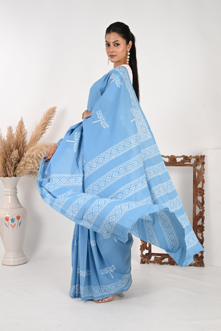 Inbox (Unread) - Elegant Handblock Print Cotton Saree