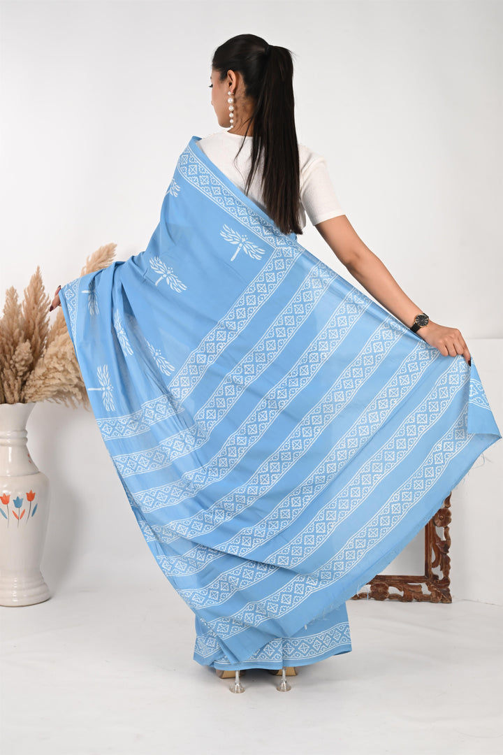 Inbox (Unread) - Elegant Handblock Print Cotton Saree