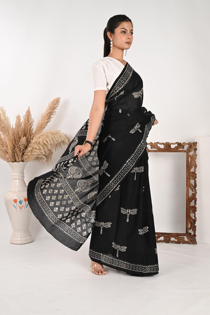 Friday Wrap - Handblock Printed Cotton Saree