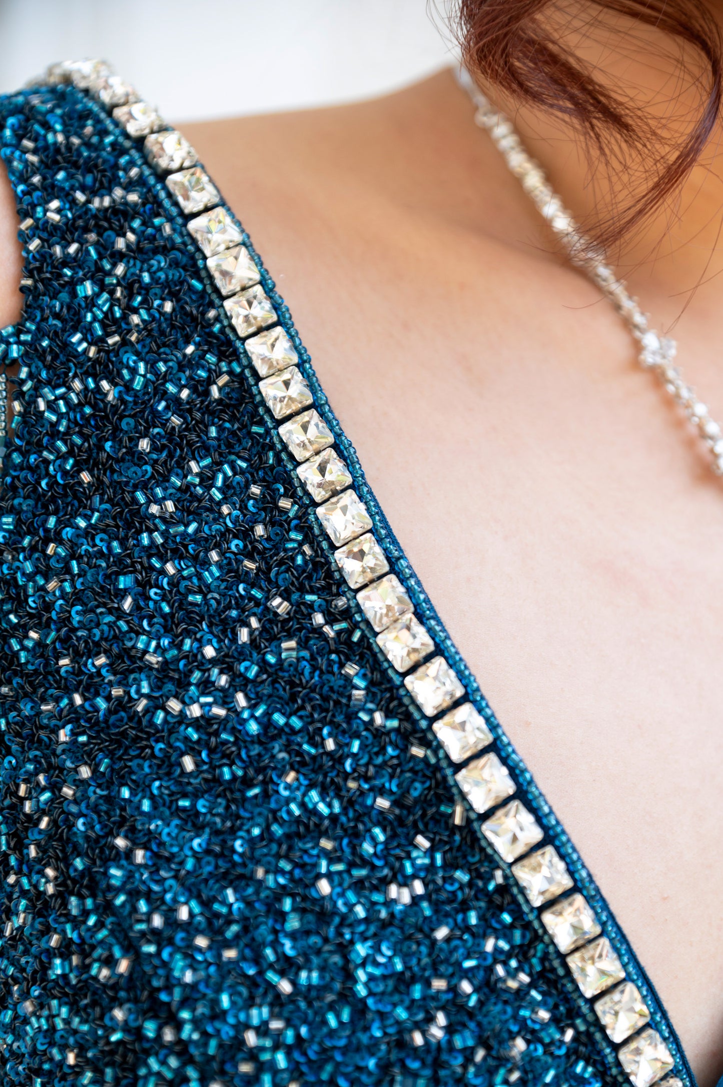 Teal Bluebell Designer Saree