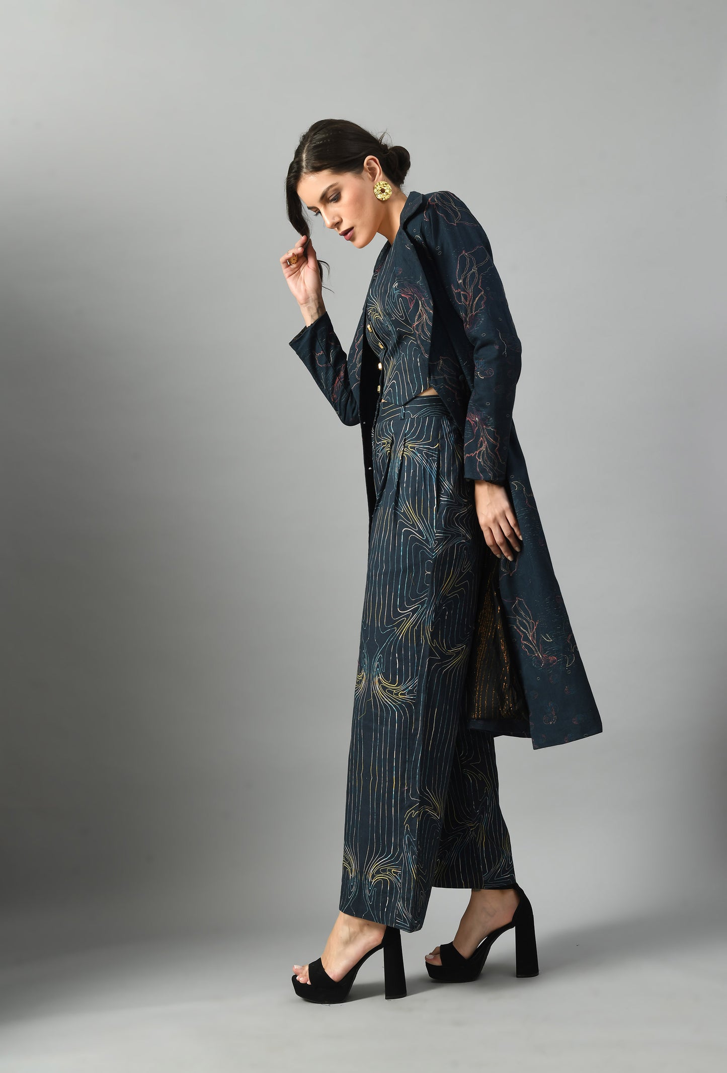 Alice in wondersea trench with wondersea waistcoat & trouser