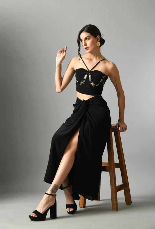 Nur bustier with moonshine skirt
