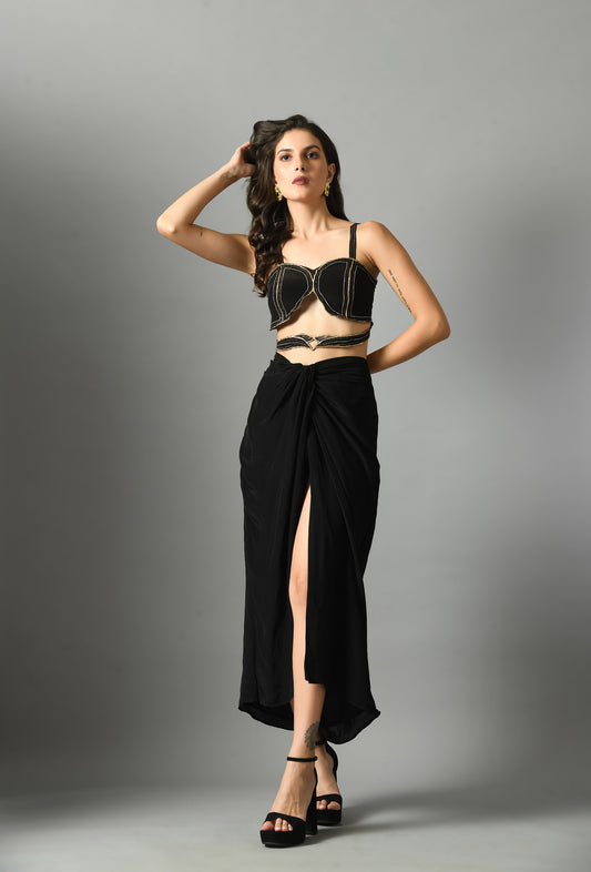 Nylah bustier with moonshine skirt