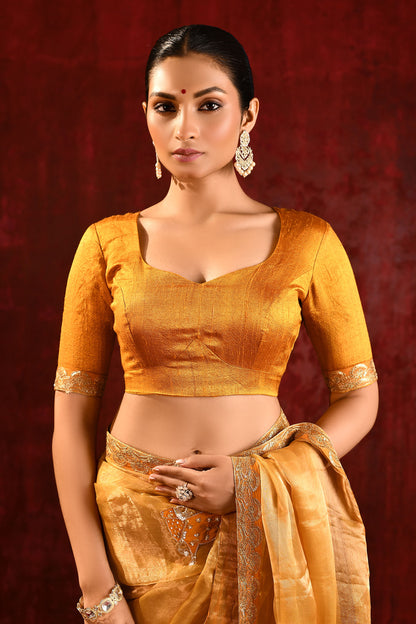 Jewel Gold Embroidered Tissue Gomatha Saree