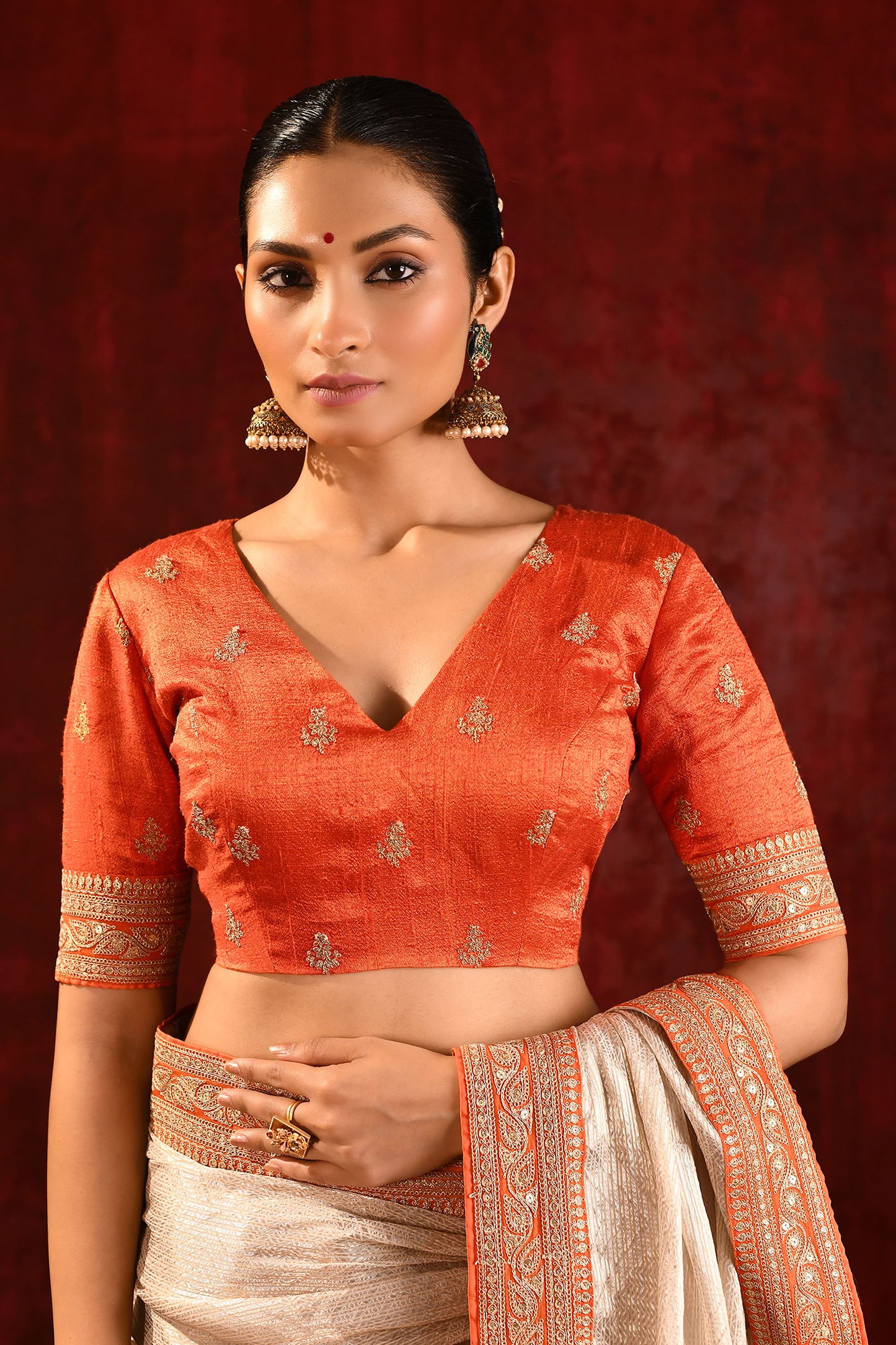 Soft Gold Metallic Tissue Embroidered Saree