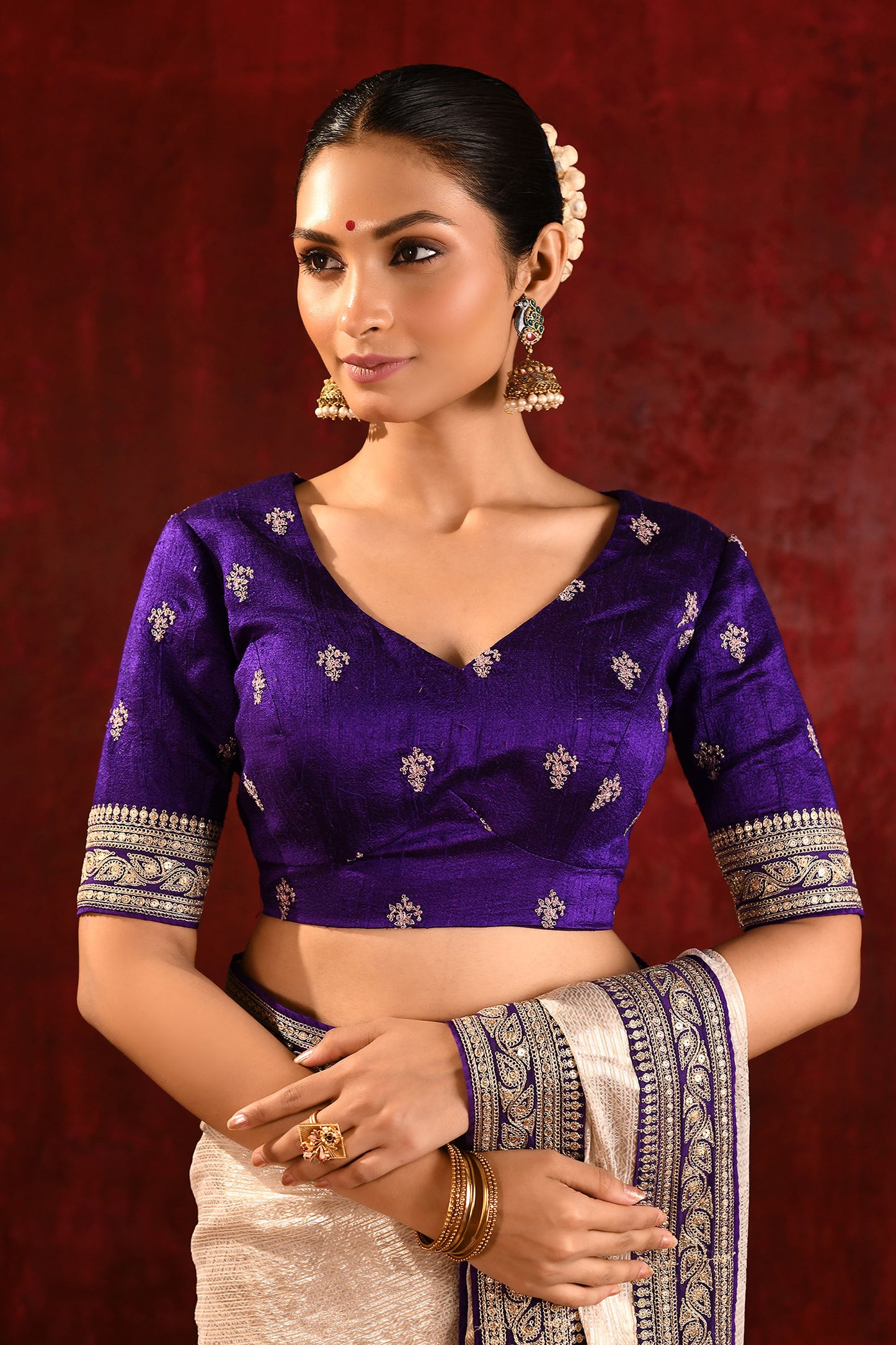 Soft Gold Tissue Embroidered Saree