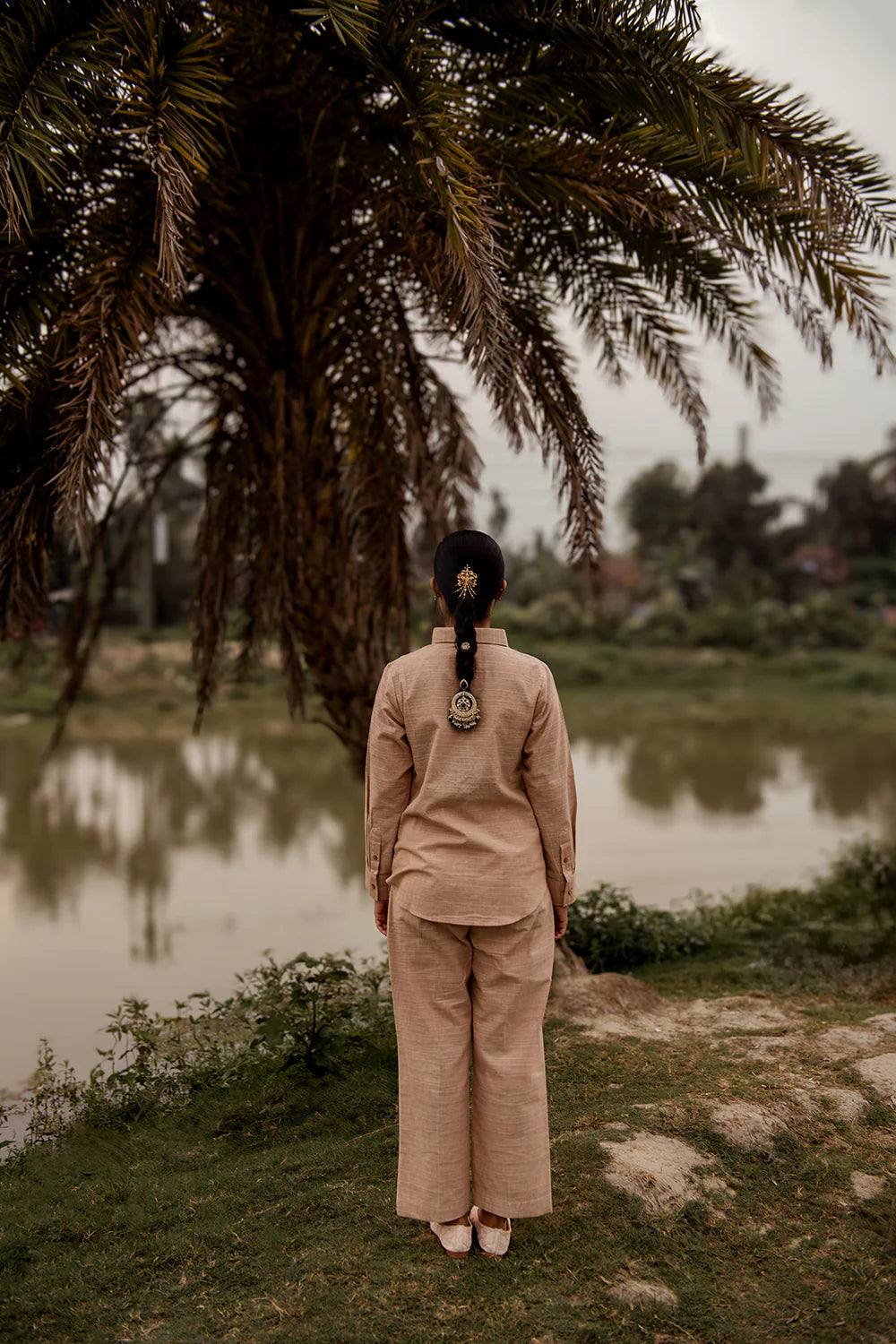 Beige Pure South Cotton Co-ord Set