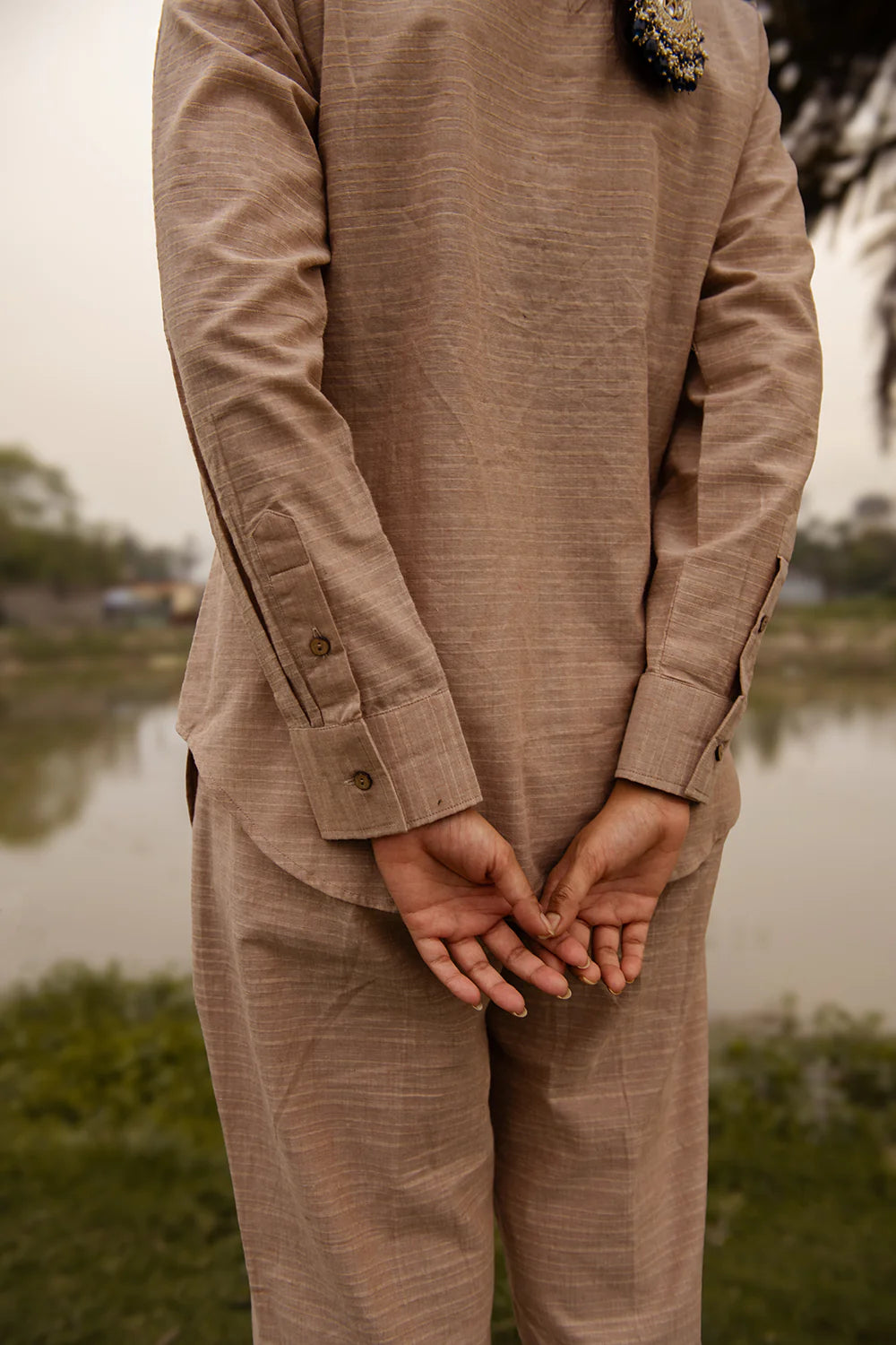 Beige Pure South Cotton Co-ord Set