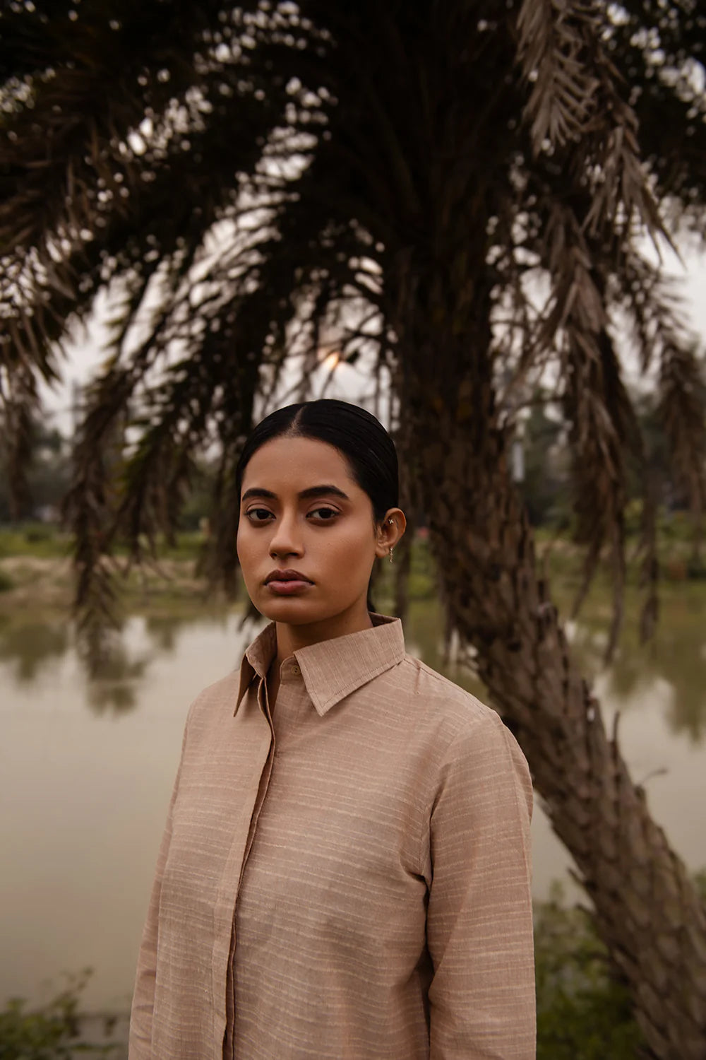 Beige Pure South Cotton Co-ord Set