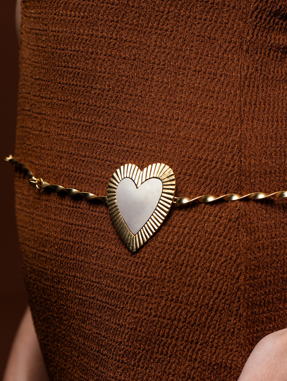 Gilded Dual Tone Heart Waist Belt