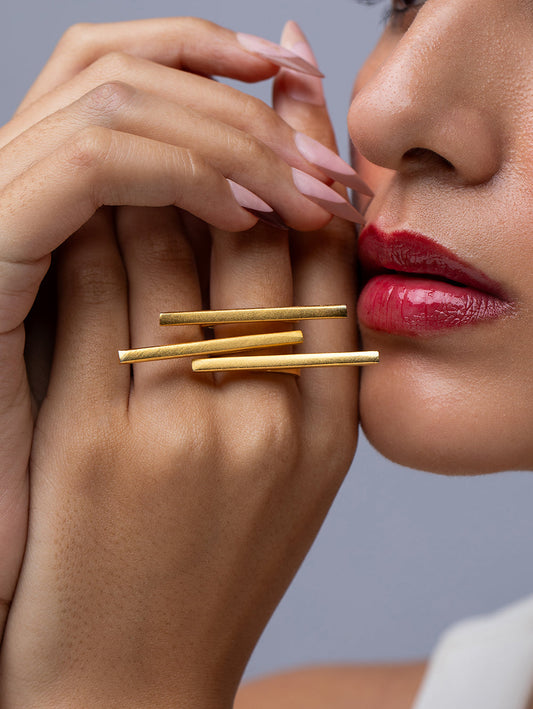 Layered Line Ring