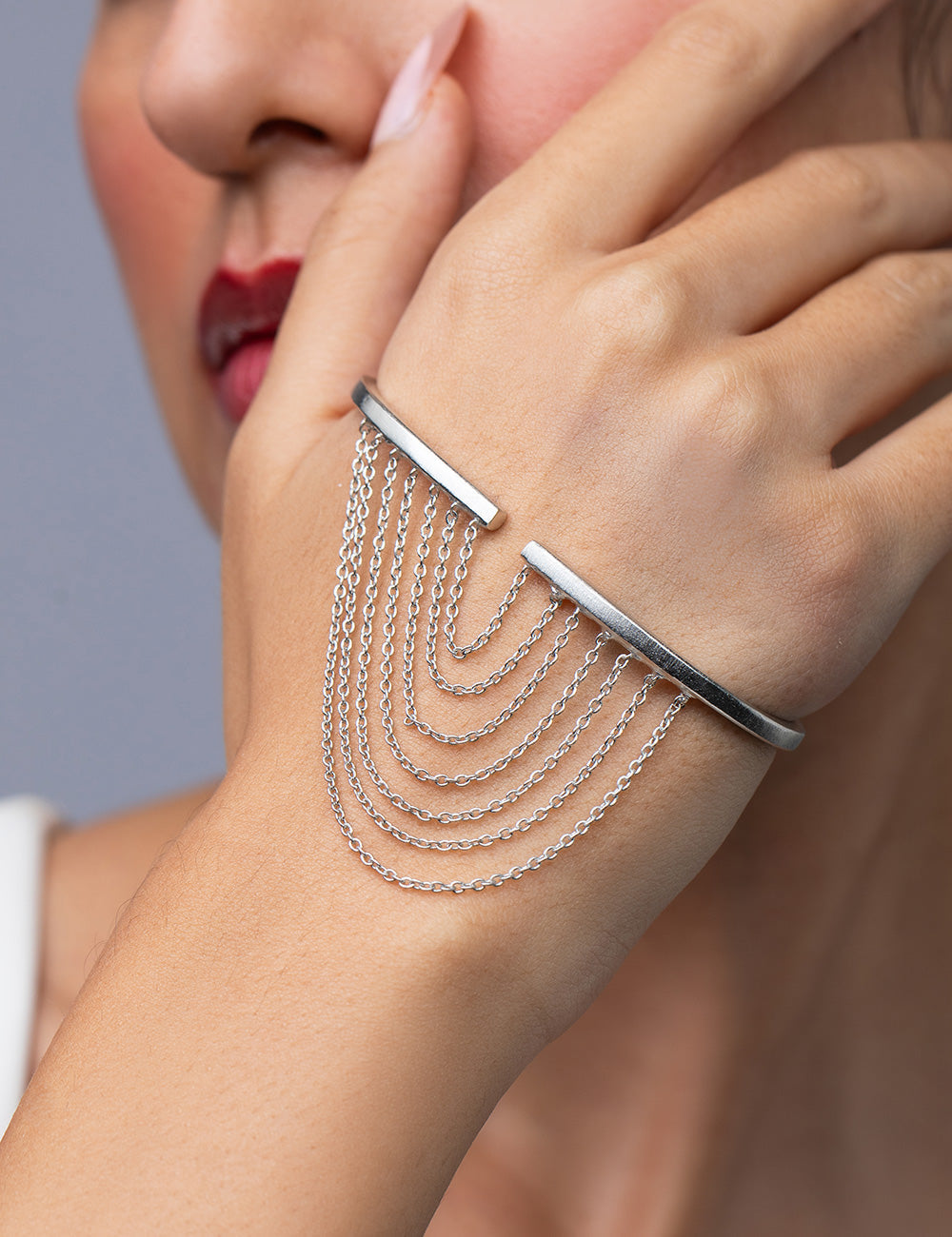 Cascading Tassel Palm Cuff