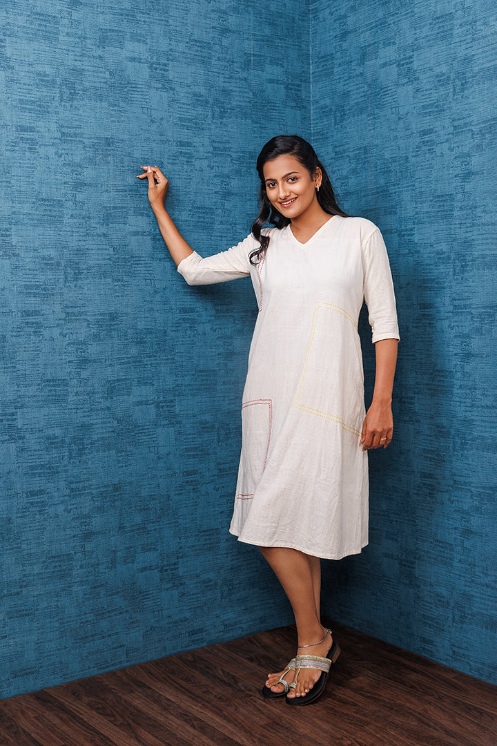 Pure Khadi Cotton Handwoven Off white Tunic