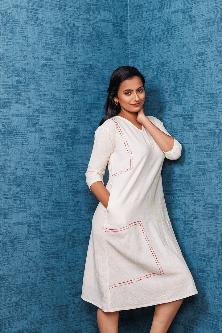 Pure Khadi Cotton Handwoven Off white Tunic
