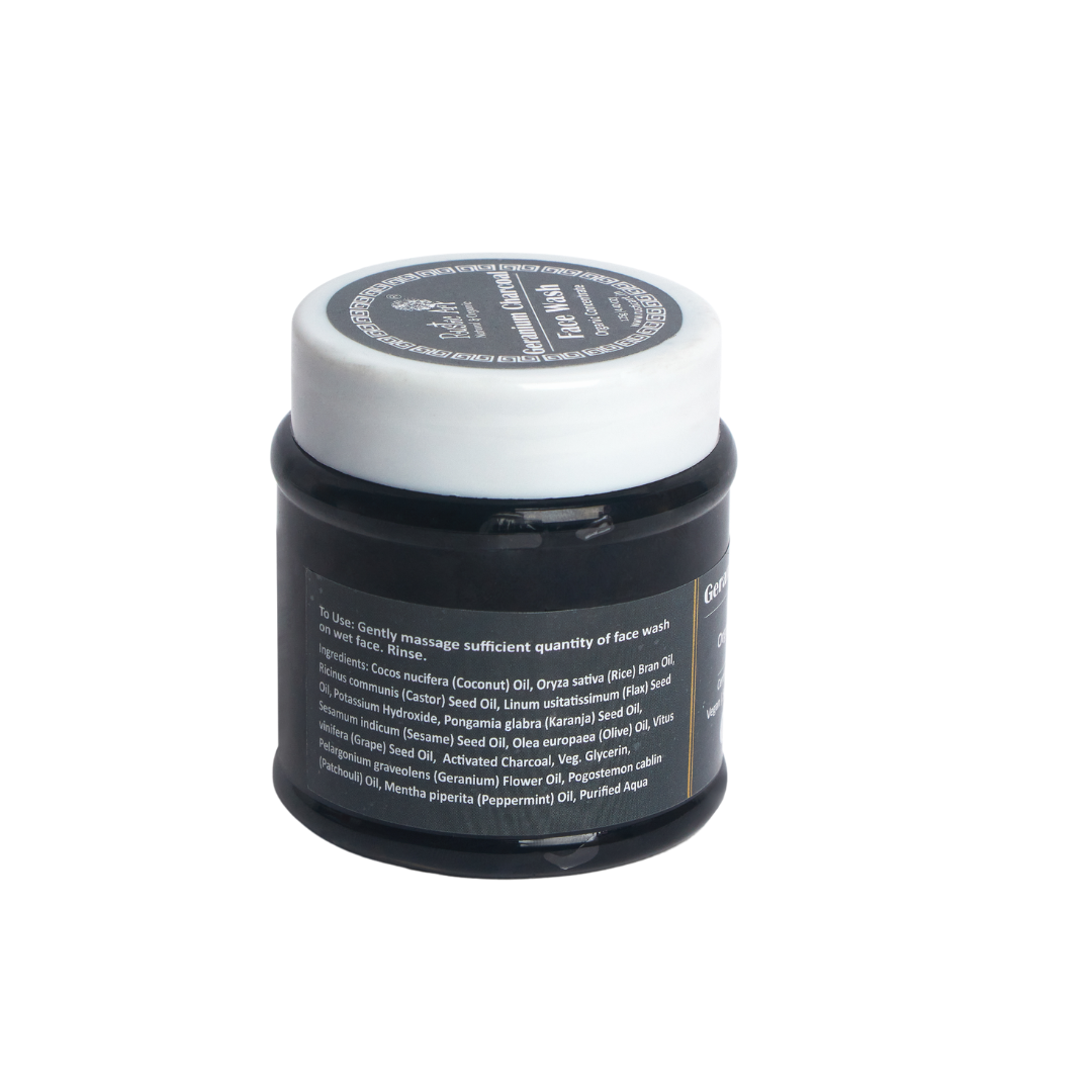 Geranium Charcoal Face Wash Concentrate (125gm), Rustic Art