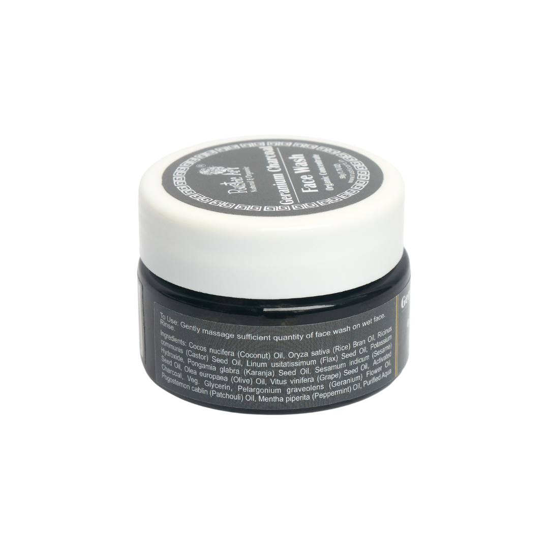 Geranium Charcoal Face Wash Concentrate (50gm), Rustic Art