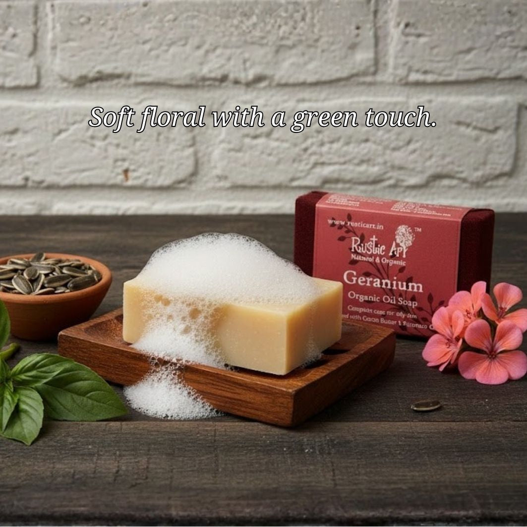 Geranium Soap (100gm), Rustic Art