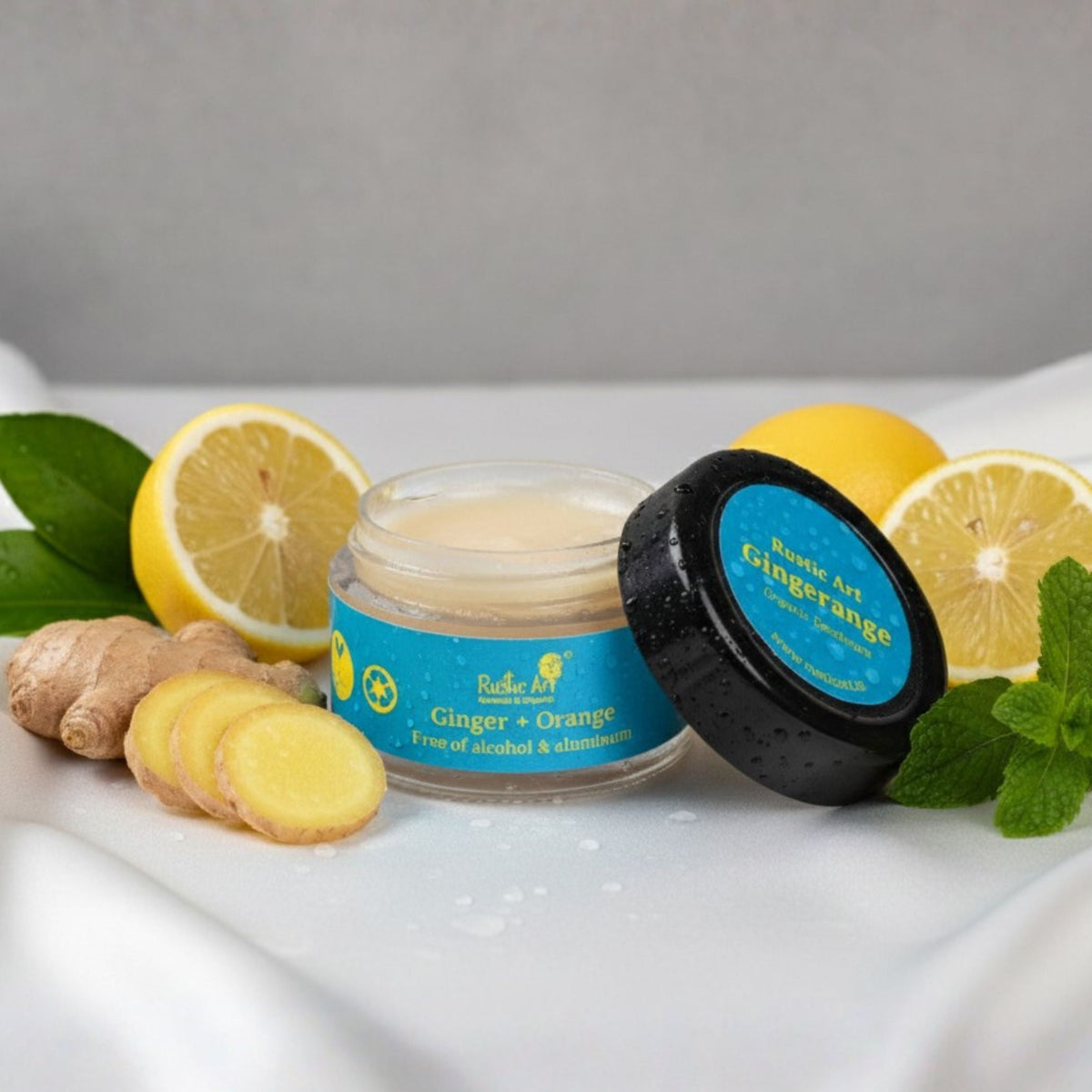 Gingerange Organic Deodorant Balm with Vitamin E (12g), Rustic Art