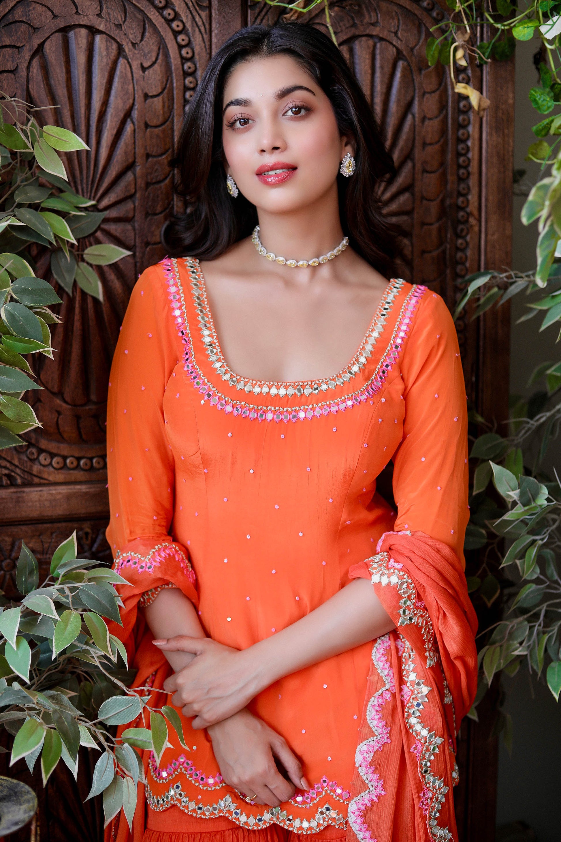 orange sharara dress Orange SHARARA PANT SET XL / Orange