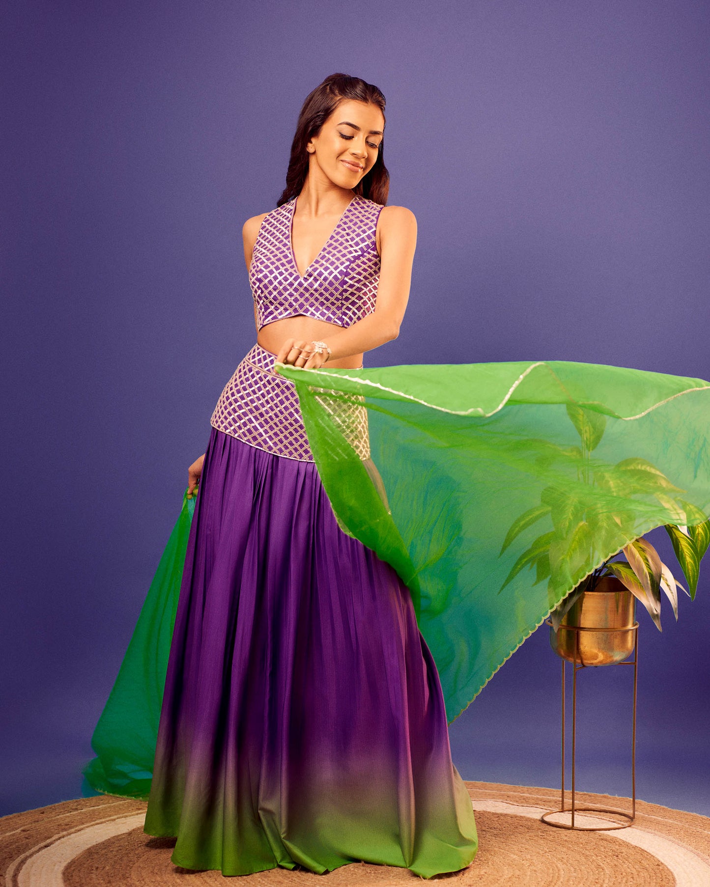 Purple-Green Ombre Jasmine Set