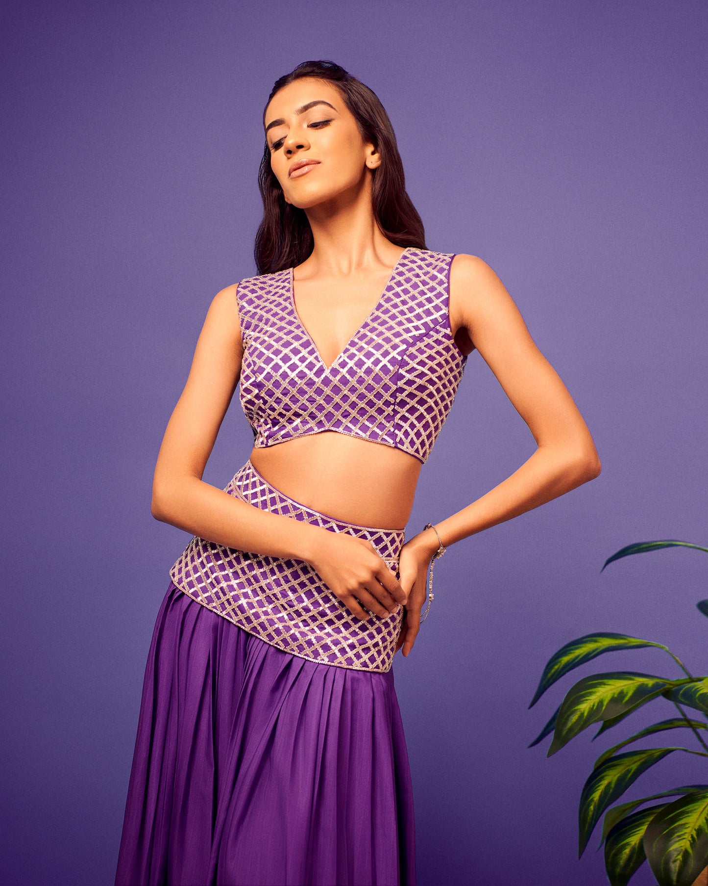 Purple-Green Ombre Jasmine Set