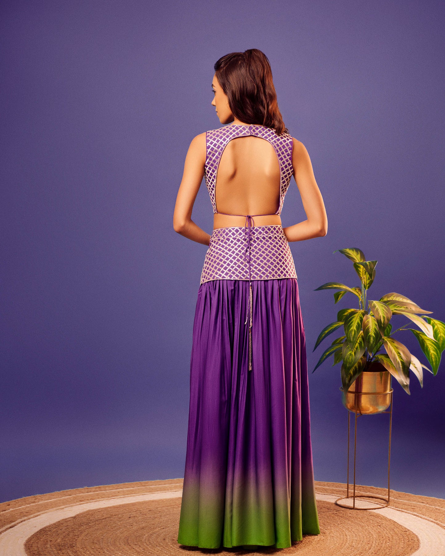 Purple-Green Ombre Jasmine Set